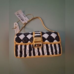 Designer Handbag Mouthblown Handpainted Christmas Tree Ornament